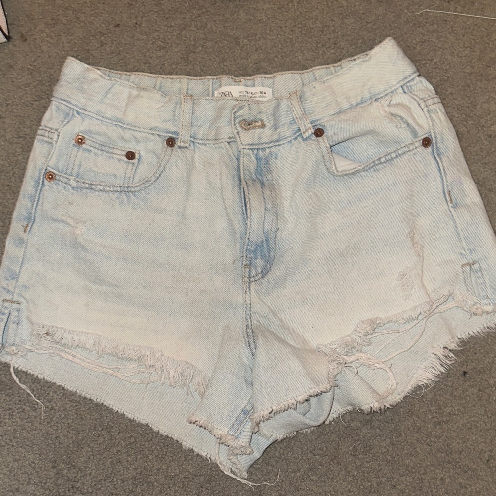Zara Faded Blue Jean Shorts